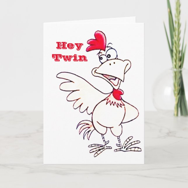 LYCKLIG "50:e BIRTHDAY" TILL MIN **TWIN** Kort (Framsida)