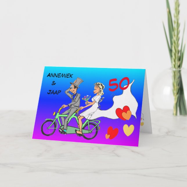 Lycklig 50:e Bröllop-årsdagen av Cust. Kort för hä (Framsida)