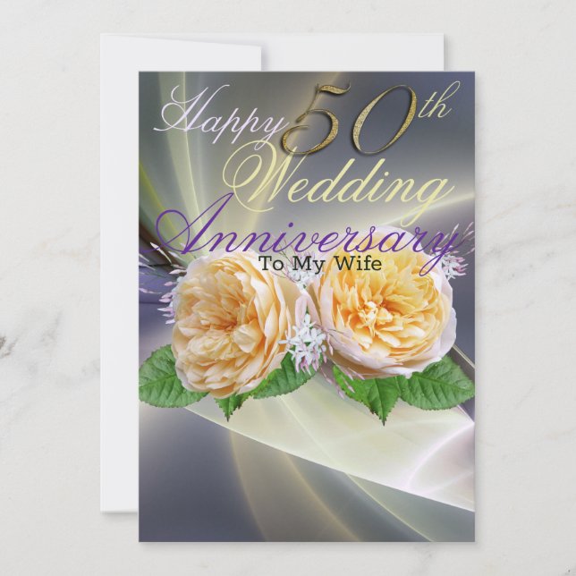 Lycklig 50:e Bröllop-årsdagen för mitt maka-kort (Framsida)