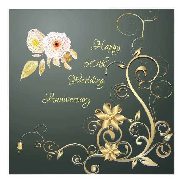 Lycklig 50:e Bröllop-årsdagen för utvidgningen Fototryck (Framsidan)