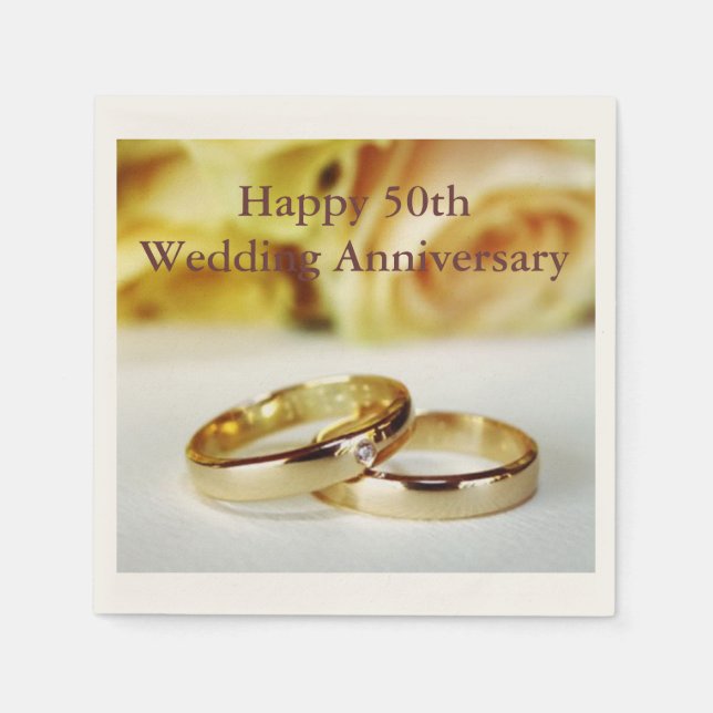 Lycklig 50:e Bröllop-årsdagen Pappersservett (Framsidan)