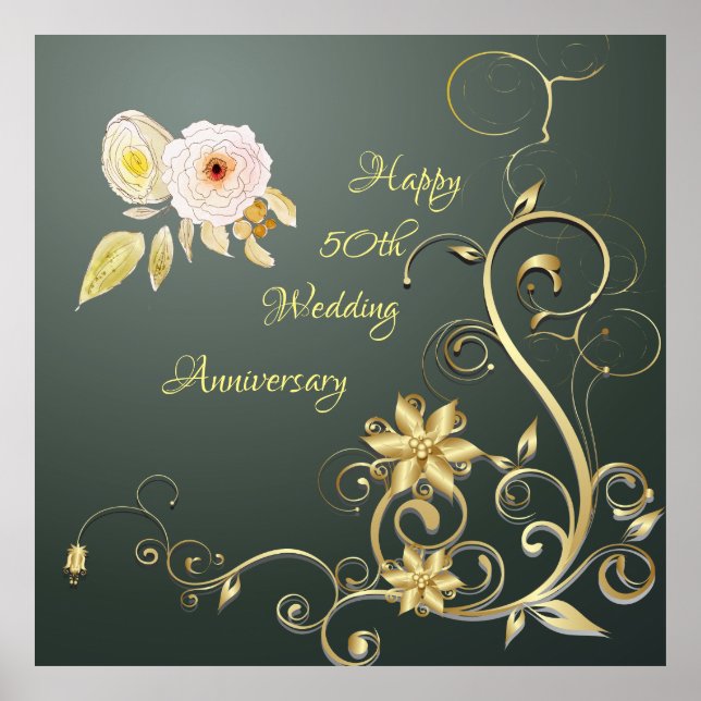 Lycklig 50:e bröllop-årsdagen Poster (Framsidan)
