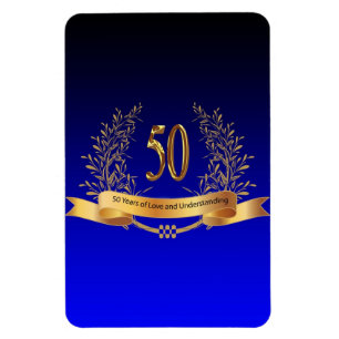 Lycklig 50:e Bröllop-årsdagenFlexibel fotomagne Magnet