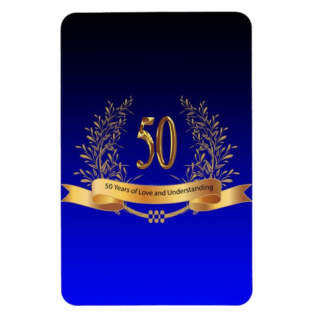 Lycklig 50:e Bröllop-årsdagenFlexibel fotomagne Magnet (Vertikal)