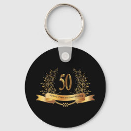 Lycklig 50:e Bröllop-årsjubiléer Nyckelring