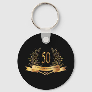 Lycklig 50:e Bröllop-årsjubiléer Nyckelring