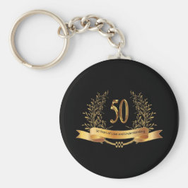 Lycklig 50:e Bröllop-årsjubiléer Nyckelring