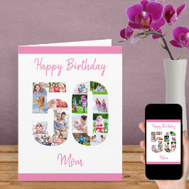 Lycklig 50:e födelsedag Mamma nummer 50 Fotokollag Kort