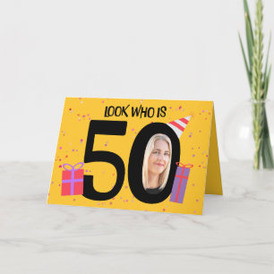 Lycklig 50:e födelsedagen 50:e Bild Ram Helgkort