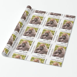Lycklig 50:e födelsedagen Gorilla Wrapping Papper Presentpapper
