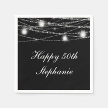 Lycklig 50:e födelsedagen Mason Burk Ljus Black Wh