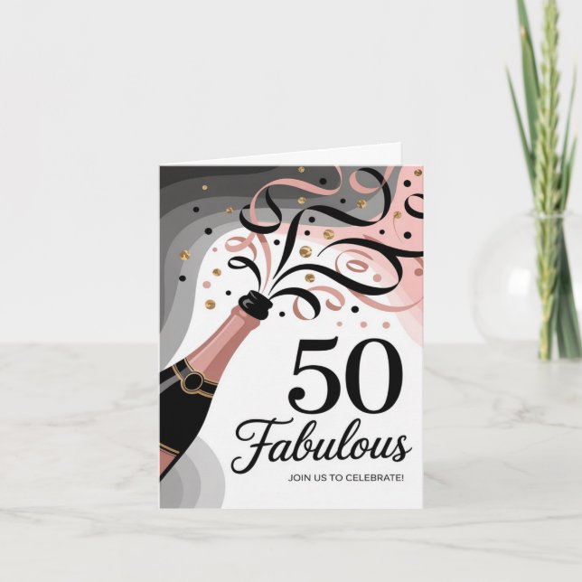 Lycklig 50:e födelsedagen Syskon Inbjudan (Framsida)