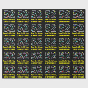 Lycklig 52:a födelsedagen, Roligt Colorful Stars M Presentpapper