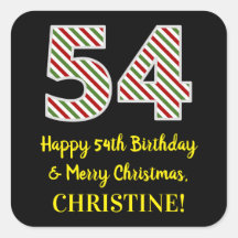 Lycklig 54:e födelsedagen och God jul, anpassat na