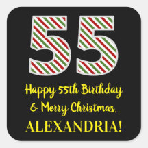 Lycklig 55:e födelsedagen och God jul, eget namn