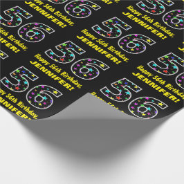 Lycklig 56:e födelsedagen, Roligt Colorful Stars M Presentpapper