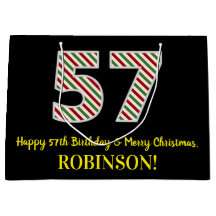 Lycklig 57:e födelsedagen och God jul, anpassat na