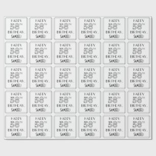 LYCKLIG 58:E BIRTHDAY; Art Deco Stil; eget namn Presentpapper