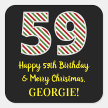Lycklig 59:e födelsedagen och God jul, eget namn