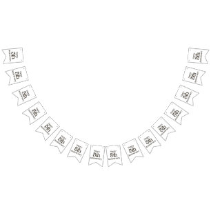 Lycklig 5-årsjubileum Girlang Banner Vimplar