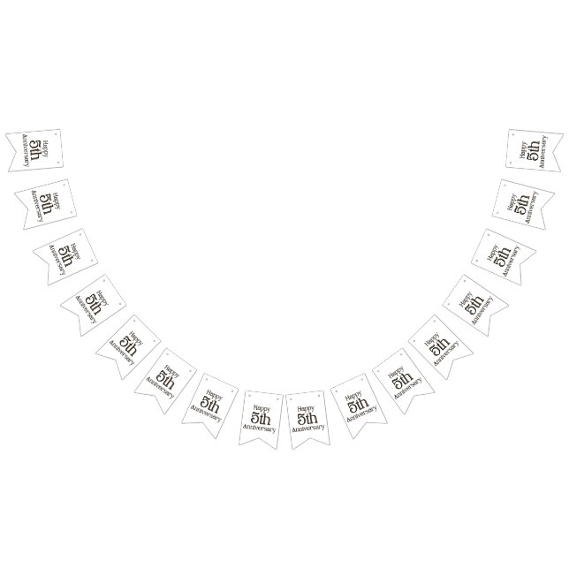 Lycklig 5-årsjubileum Girlang Banner Vimplar (Alla)