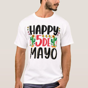 Lycklig 5 de Mayo Mexican Helgdag Women Manar Kids T Shirt