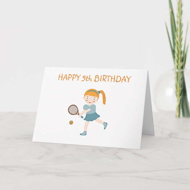 **LYCKLIG 5:e BIRTHDAY-KORT FÖR HER Kort (Framsida)
