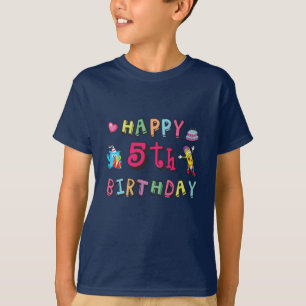 Lycklig 5:e födelsedag 5-årig b-day önskemål t shirt