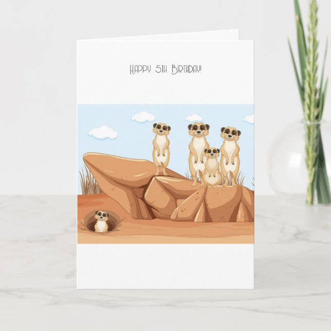 Lycklig 5:e födelsedagskortet helgkort (Framsida)