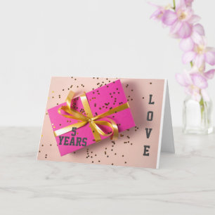 LYCKLIG **5th ANNIVERSARY** WIFE ELLER MAKE Card Kort