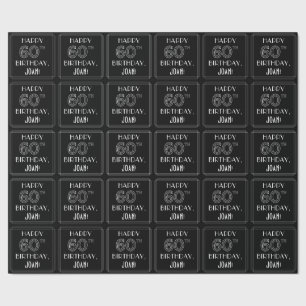 LYCKLIG 60:E BIRTHDAY; Art Deco Stil med eget namn Presentpapper