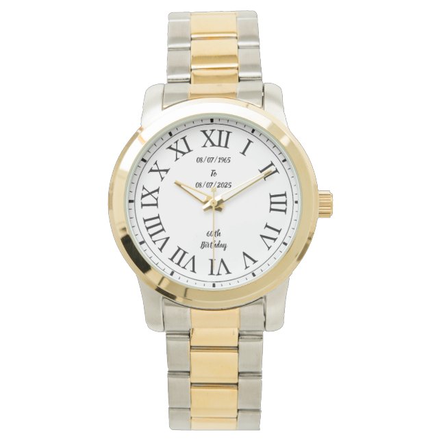 Lycklig 60:e födelsedagen armbandsur (Framsida)