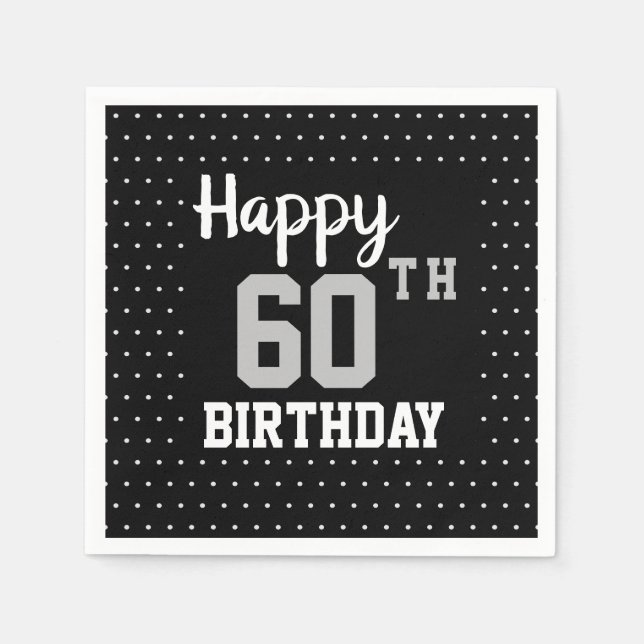 Lycklig 60:e Födelsedagsfesten Pappersservett (Framsidan)