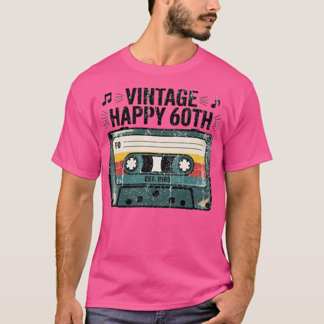 Lycklig 60:e klassiska t shirt (Framsida)