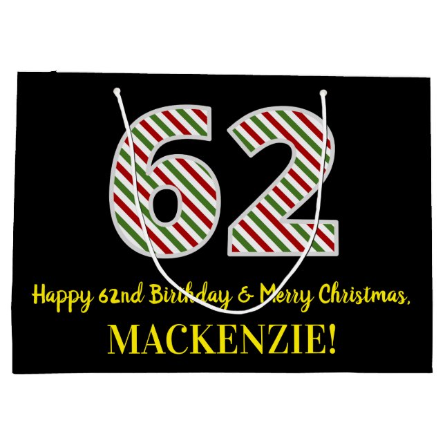 Lycklig 62:a födelsedagen och God jul, anpassat na (Baksidan)