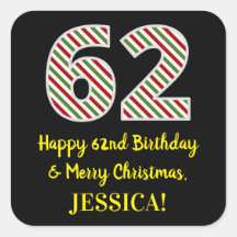 Lycklig 62:a födelsedagen och God jul, anpassat na