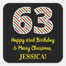 Lycklig 63:e födelsedagen och God jul, anpassat na