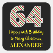 Lycklig 64:e födelsedagen och God jul, anpassat na