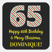 Lycklig 65e Birthday & God jul, eget namn