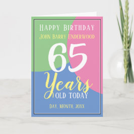 Lycklig 65e Birthday Kort