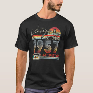Lycklig 65e Birthday Vintage September 1957 65 Yea T Shirt