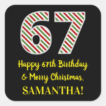 Lycklig 67:e födelsedagen och God jul, anpassat na