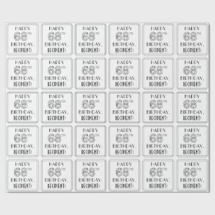 LYCKLIG 68:E BIRTHDAY; Art Deco Stil; eget namn Presentpapper