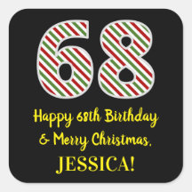 Lycklig 68:e födelsedagen och God jul, anpassat na