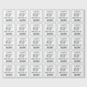 LYCKLIG 69:E BIRTHDAY; Art Deco Stil; eget namn Presentpapper