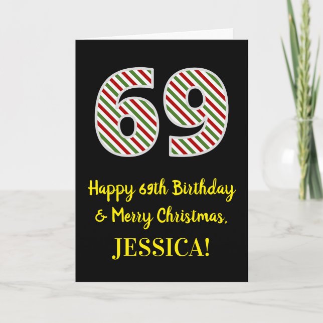 Lycklig 69:e födelsedagen och God jul, anpassat na Kort (Framsida)