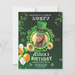 Lycklig 6-års födelsedag, St. Patrick's Day Julkort