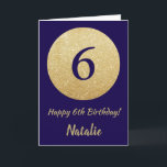 Lycklig 6e: Blått havsområde och Glitter vid Guld Kort<br><div class="desc">Blått och Guld-Glitter-kort för lycklig-6e med personlig namn. Om du vill göra ytterligare anpassningar klickar du på knappen "Anpassa" och användor verktyg som är utformat för att ändra mallen.</div>