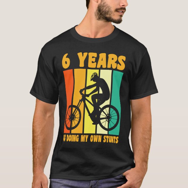 Lycklig 6e födelsedag 6 år gammal cykling Biking 6 T Shirt (Framsida)