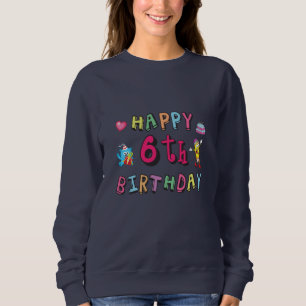Lycklig 6e födelsedag 6 år gammal förvåning t shirt